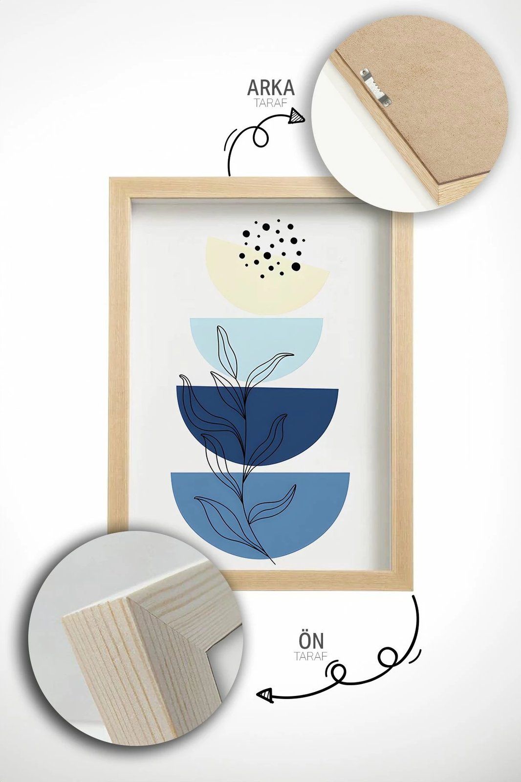 Pikturë dekorative me kornizë (3 copë), Wallity, Artvmodel5-Ahsap