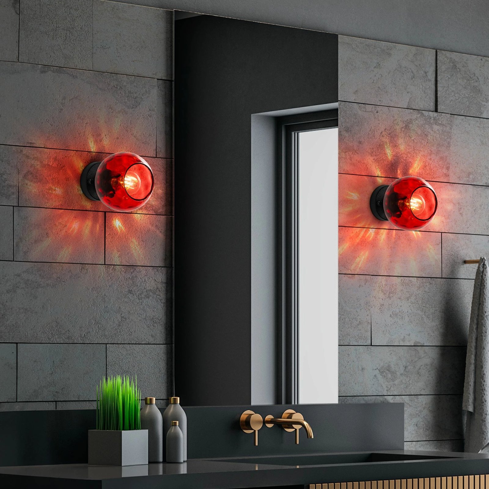 Llambë muri Opviq, Benek - 15 - 14391, e kuqe dhe e zezë