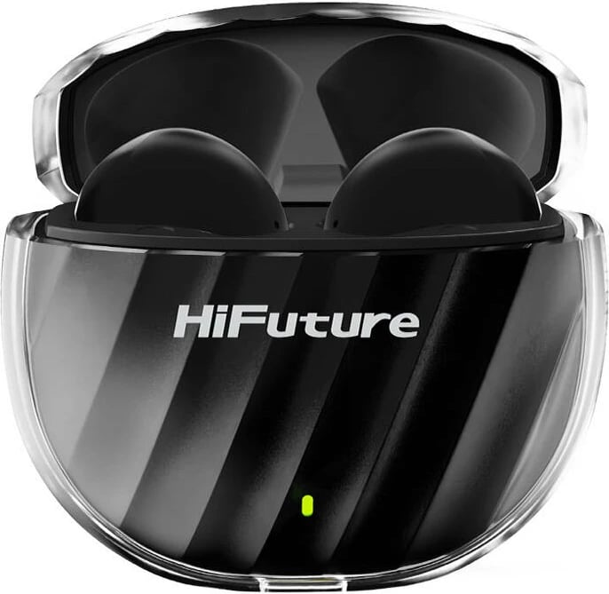 Kufje TWS HiFuture FlyBuds 3, Bluetooth 5.3, IPX5, të zeza, me kuti karikimi