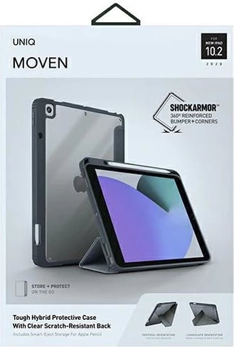 Mbështjellës UNIQ Moven për iPad 10.2" (2019/2020/2021), gri