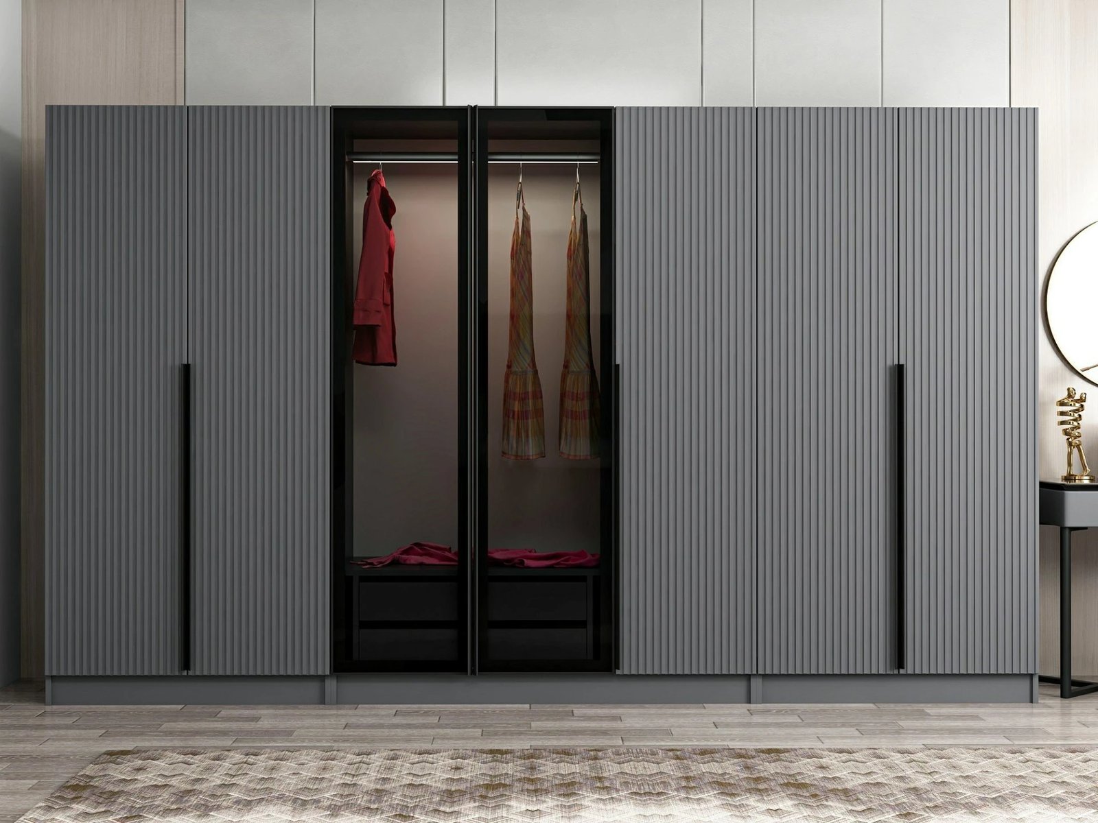 Dollap Skye Decor, Kale Plus, ngjyrë fume, 315x210x52cm