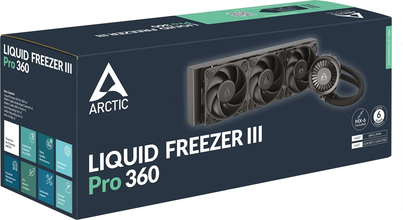 Ftohës procesori Arctic Cooling S_MULTI/ACFRE00180A, 3 ventilatorë, i zi