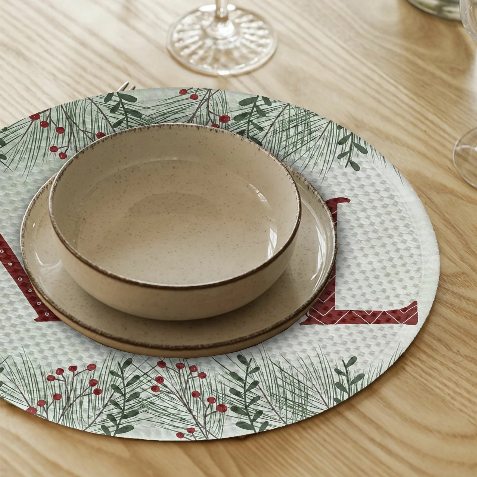 Set nënshtrues tavoline Hermia Concept, model NOEL, shumëngjyrësh, 37cm, 4 copë