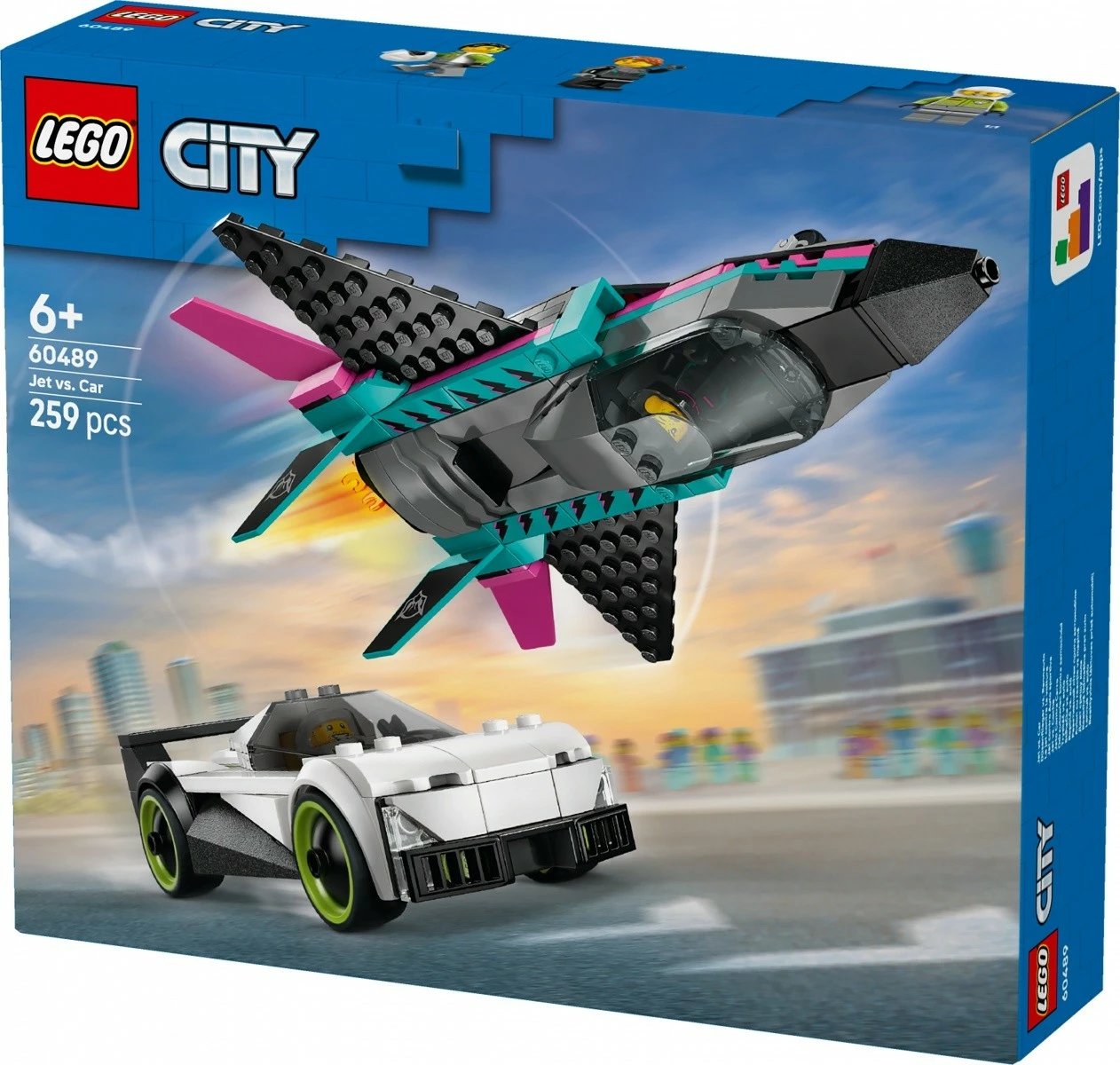 Set ndërtimi LEGO City 60489 Jet vs Car 259 pjesë 6+