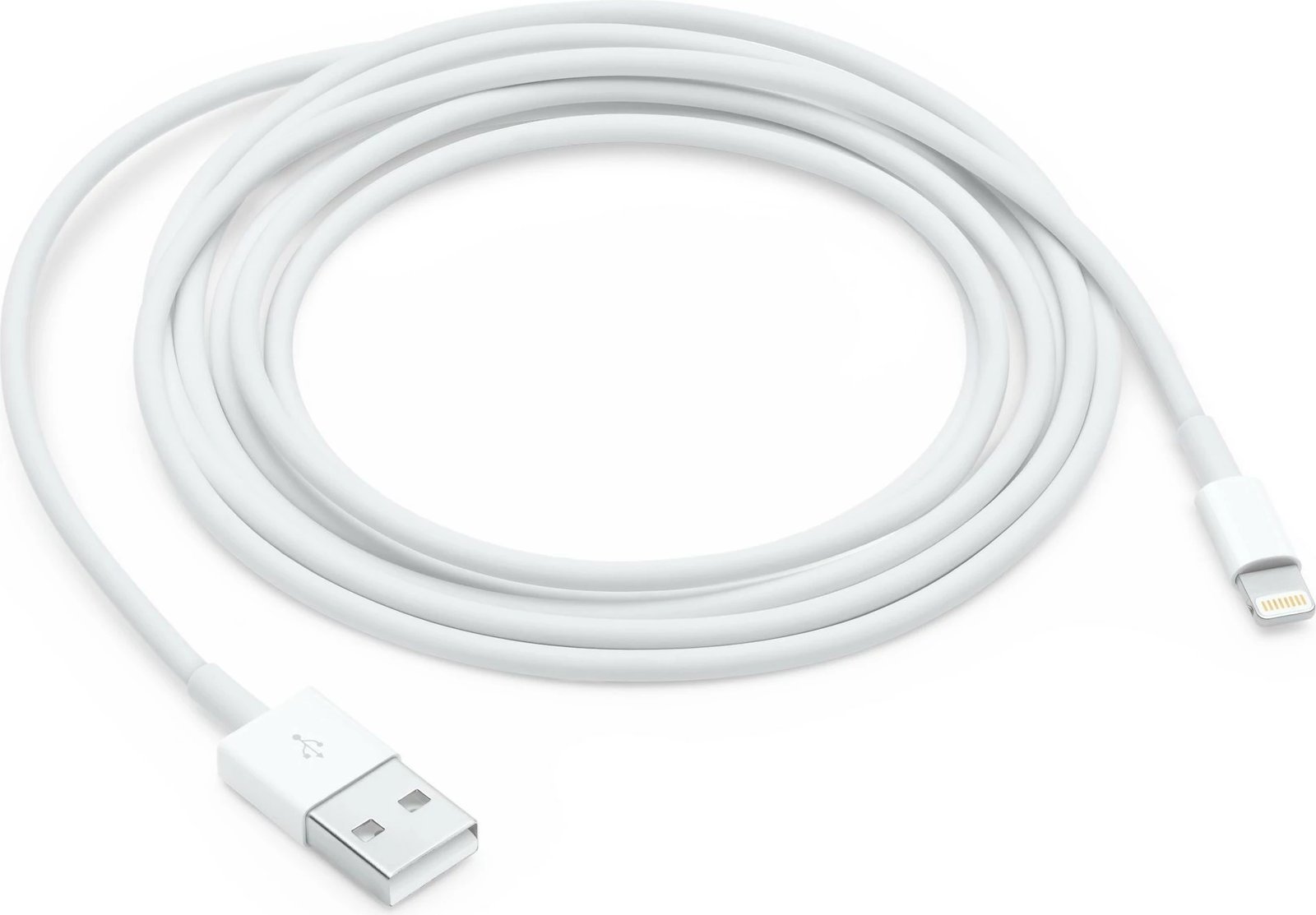 Kabllo Apple Lightning në USB, 2 m, e bardhë