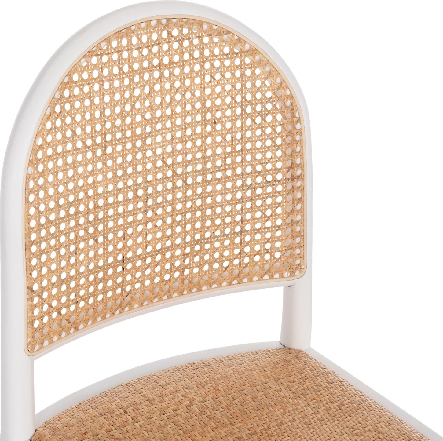 Karrige dru ahu, ngjyrë e bardhë-ratan bezhë, FH9407.03, 43x50x87H cm Karrige dru ahu, ngjyrë e bardhë-ratan bezhë, FH9407.03, 43x50x87H cm