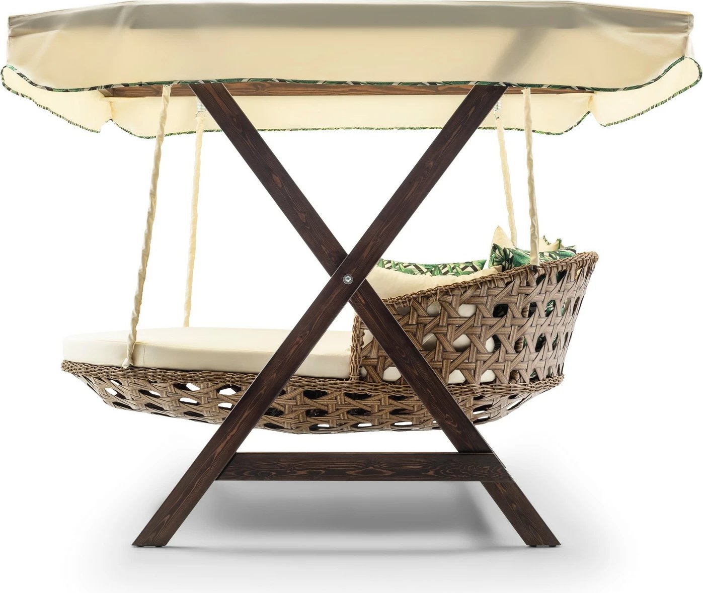 Karrige lëkundëse dyshe për kopsht, ngjyrë krem, Skye Decor Dominic