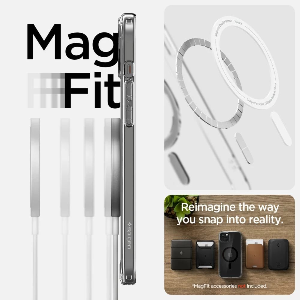 Mbështjellës Spigen Ultra Hybrid Mag për iPhone 15, MagSafe, Transparent/zi