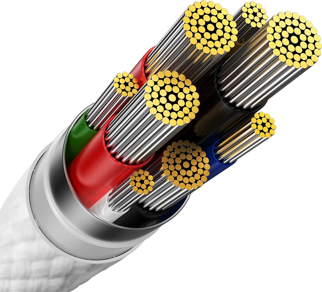 Kabllo USB-C Baseus CADH000802, 2m, 100W, 5A, e bardhë