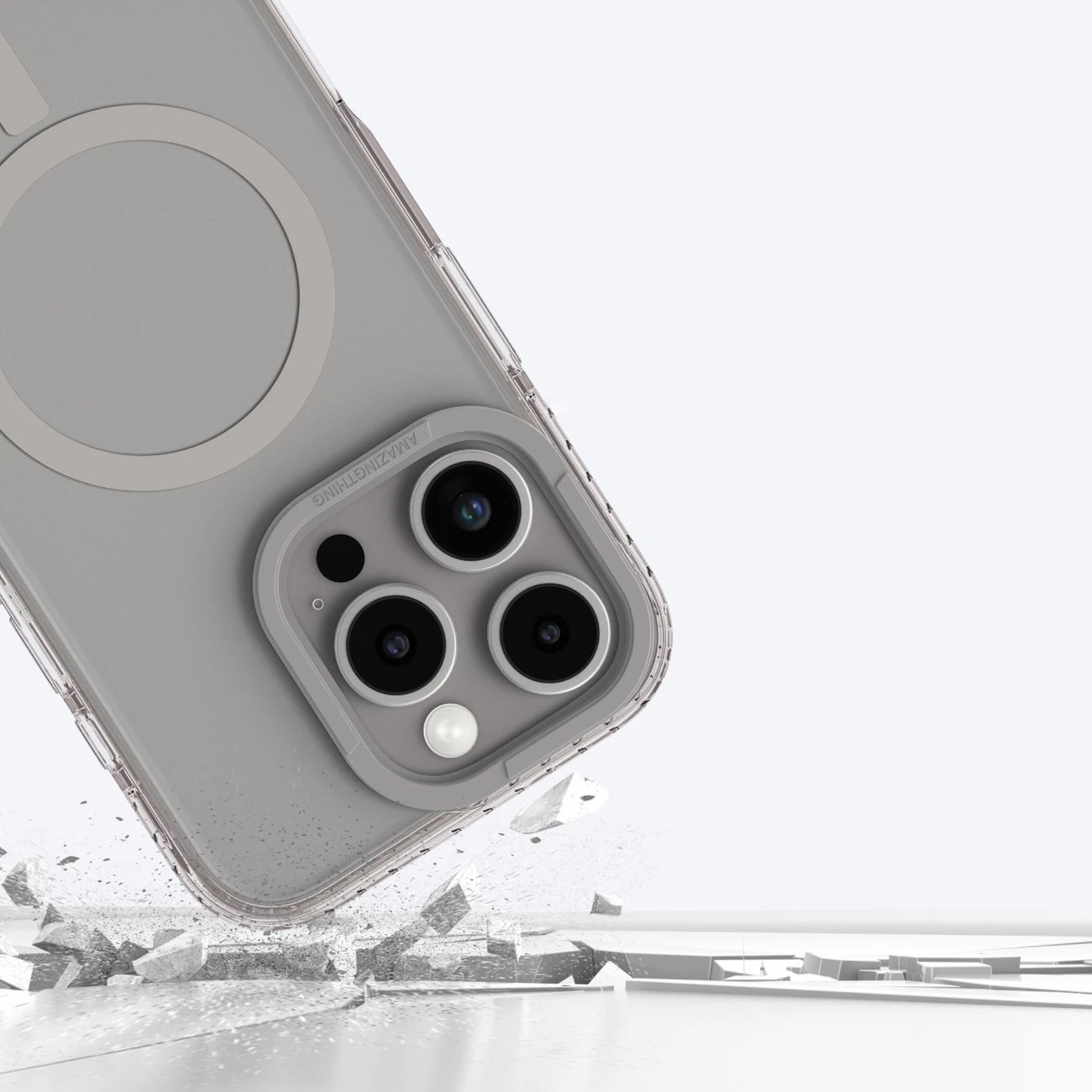 Mbështjellës AmazingThing Titan Pro Mag me unazë magnetike për iPhone 16 Pro Max, Gri