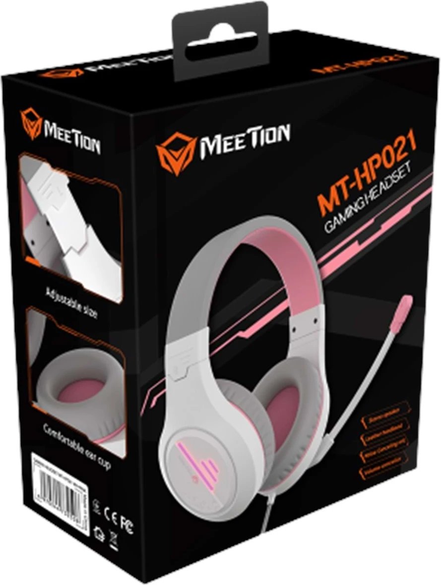 Gaming Headset White and Pink