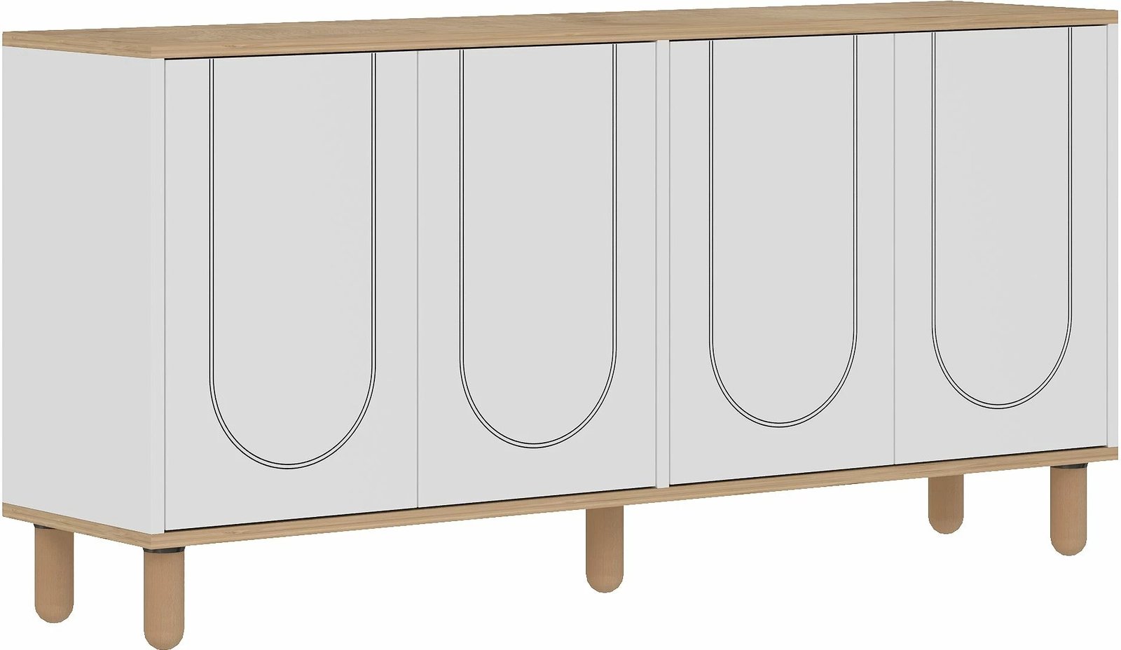 Konsolë Skye Decor, Elaris, ngjyrë lis safir, e bardhë