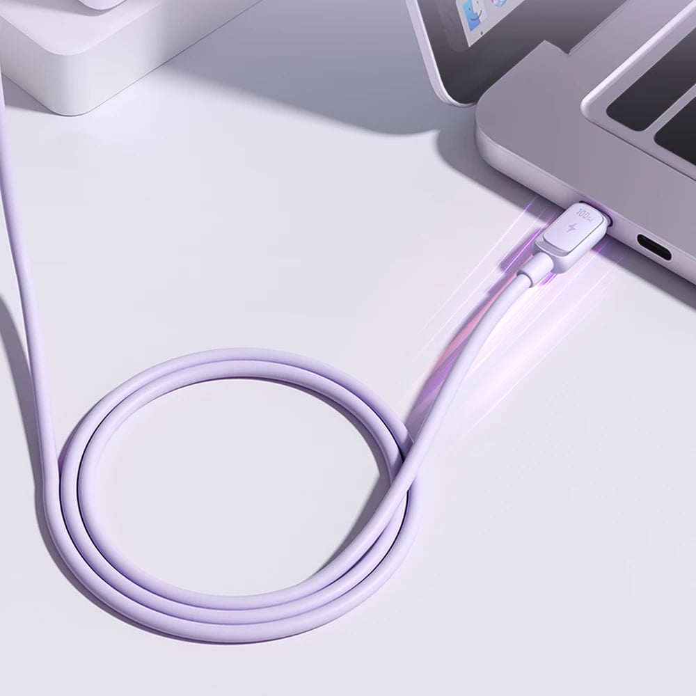 Kabllo USB-C në USB-C Joyroom Multi-Color Series A14, 1.2m, 100W, Vjollcë
