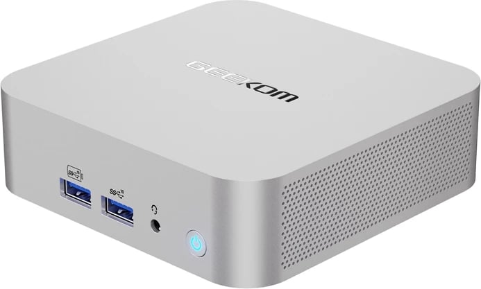 Kasë mini GEEKOM A8, Ryzen 9 8945HS, 32GB RAM, 2TB SSD, Windows 11 Pro, argjendtë