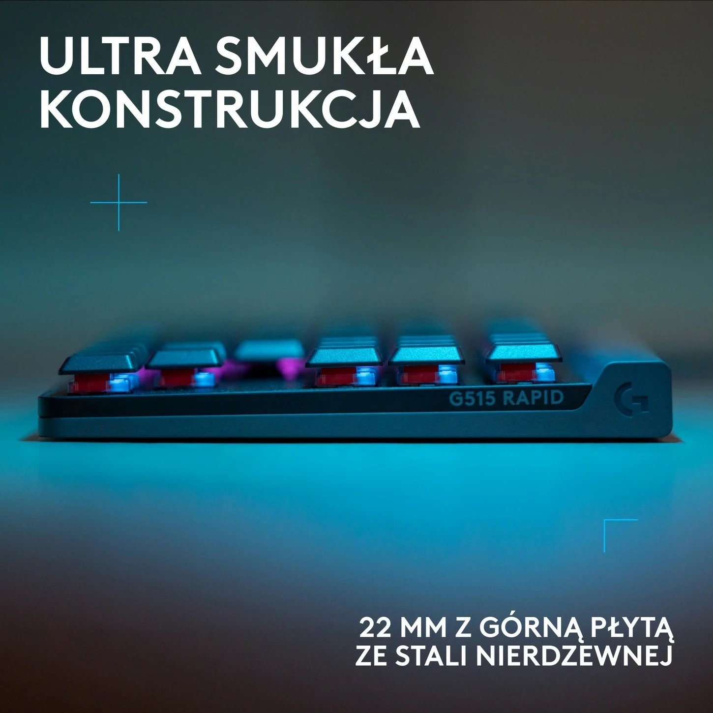 Tastierë gaming Logitech G515 TKL Rapid, RGB, USB, anglisht, e zezë