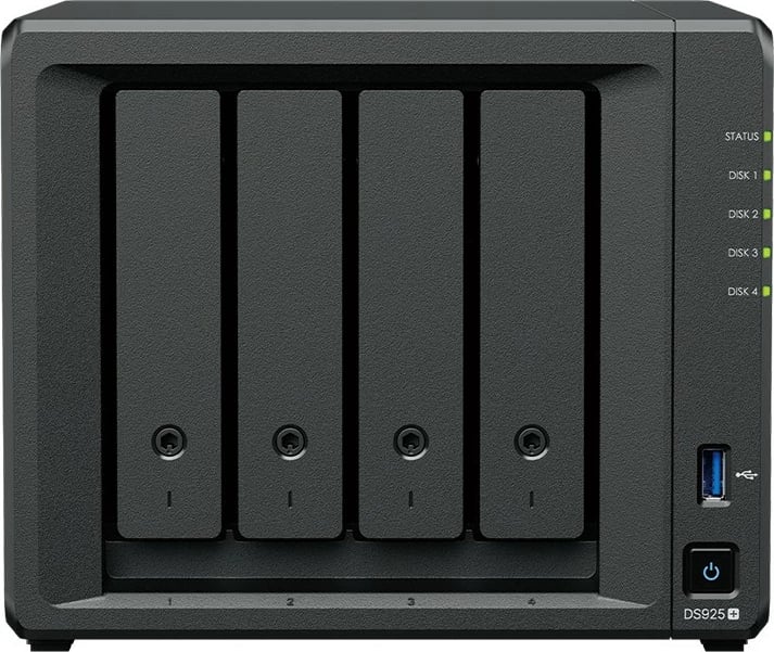 NAS Synology DS925+ 4GB RAM, 4-bay, e zezë