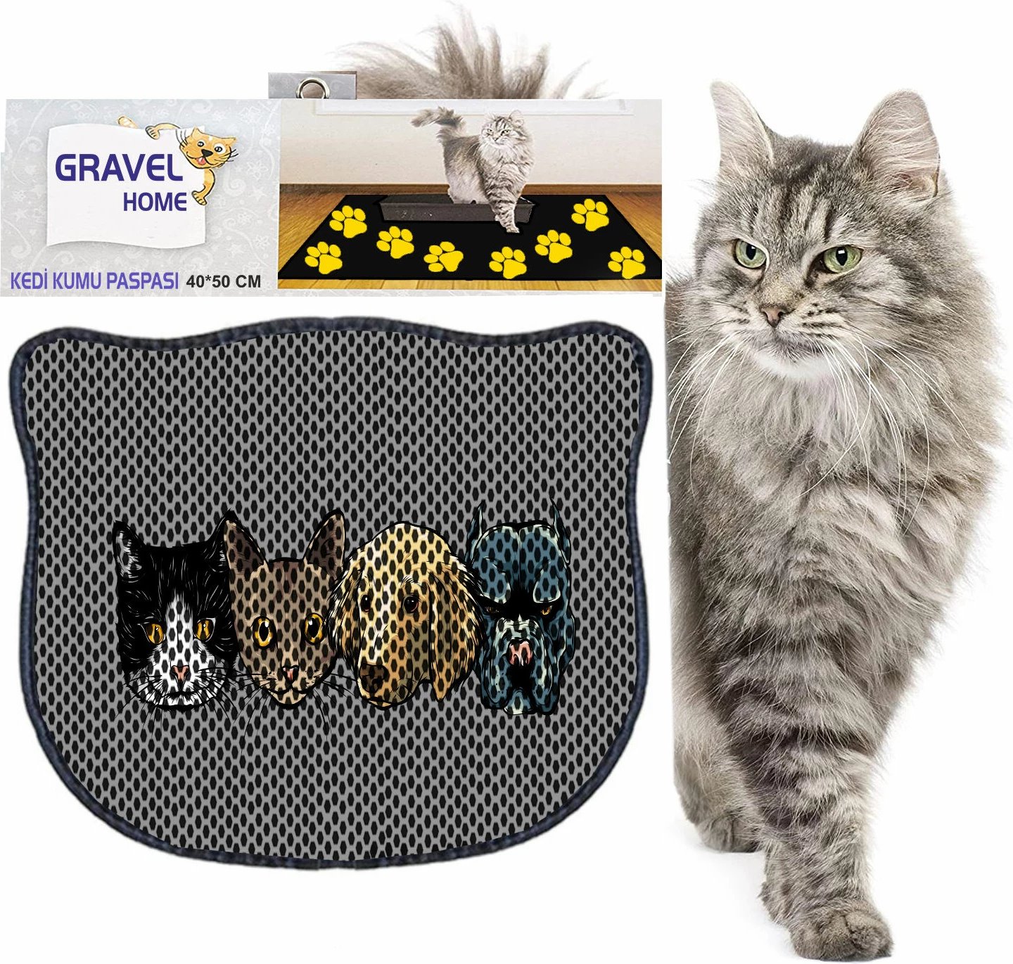 Tapet për rërë mace, shumëngjyrësh, Kdkafa0022