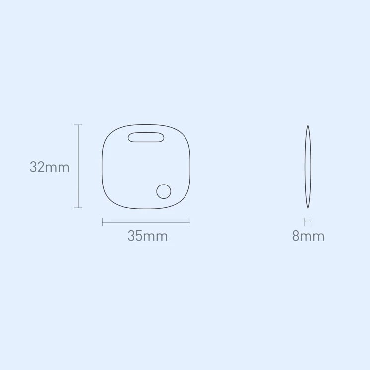 GPS tracker i mençur Baseus T2 Pro për çelësa, çantë, fëmijë, i bardhë