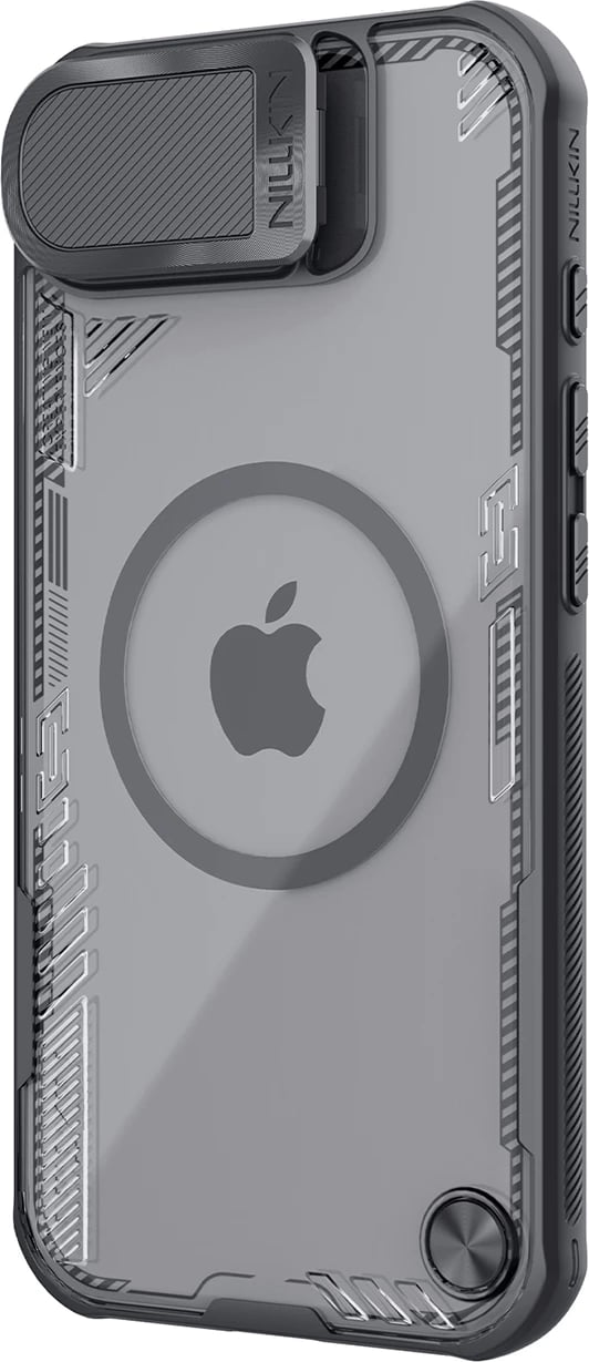 Mbështjellës Nillkin Iceblade Prop Magnetic për iPhone 16e, me kapak kamere dhe stand, i zi