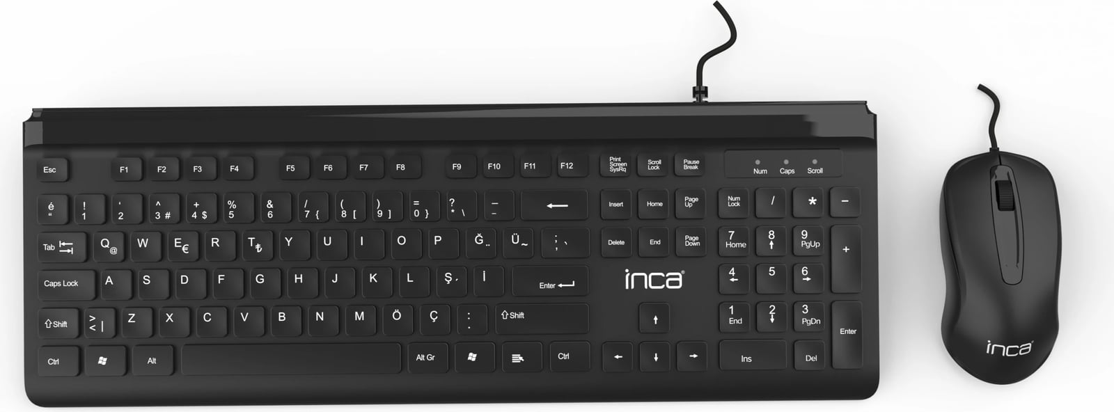 Kasë Inca IMK-377, USB 3.0, dizajn ergonomik, 1.45m, e zezë