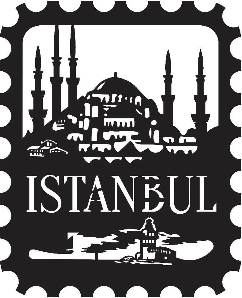 Aksesor dekorativ metalik për mur, Wallity, pullë Istanbul