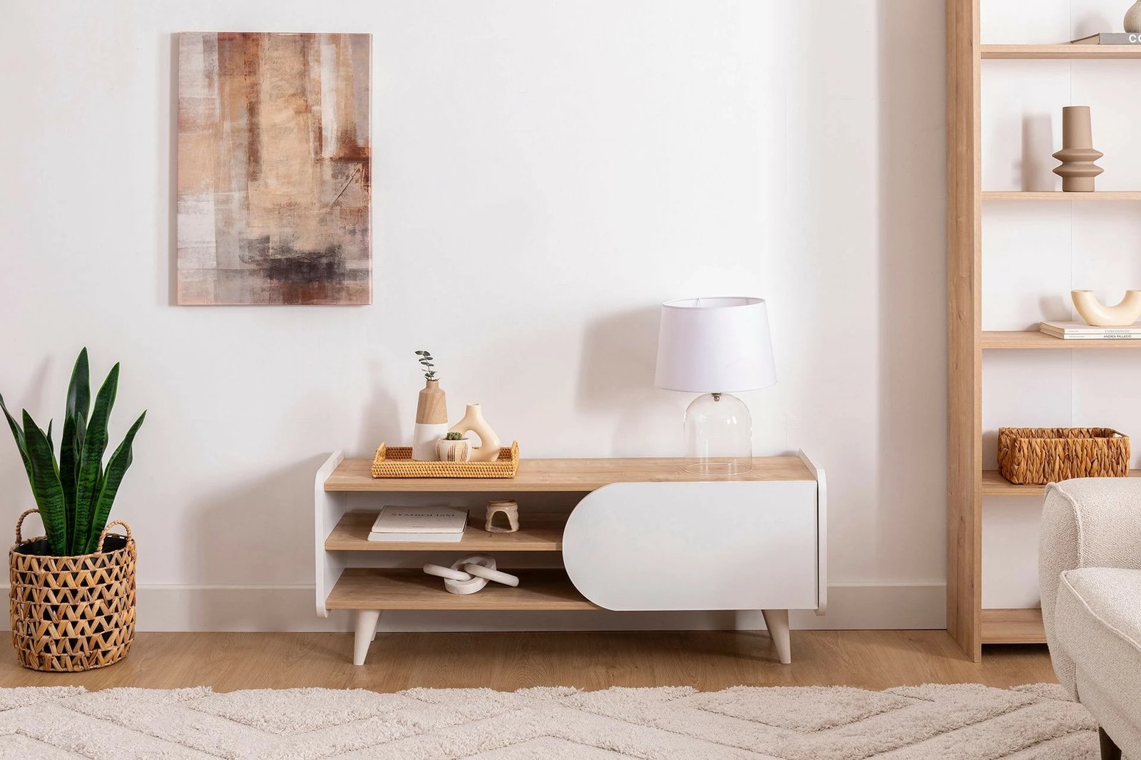 Komodë TV Hanah Home, Mindy Tv 120, ngjyrë safir dhe e bardhë