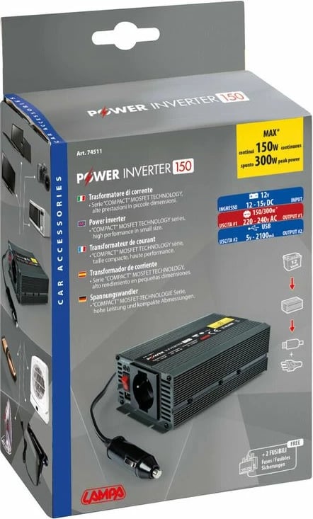 Invertor 150w 12v To 220v Mbushje Loptop Etj Invertor 150w 12v To 220v Mbushje Loptop Etj