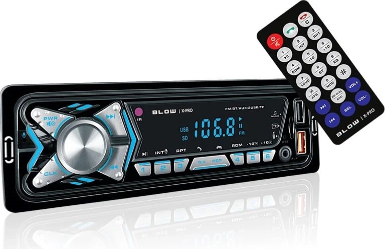 Radio për veturë BLOW X-PRO me MP3/USB/micro USB/BLUETOOTH, e zezë