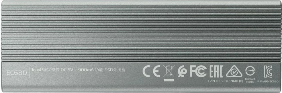 Kasë e jashtme SSD Adata EC680, M.2, USB 3.2 Type-C, Gri Kasë e jashtme SSD Adata EC680, M.2, USB 3.2 Type-C, Gri