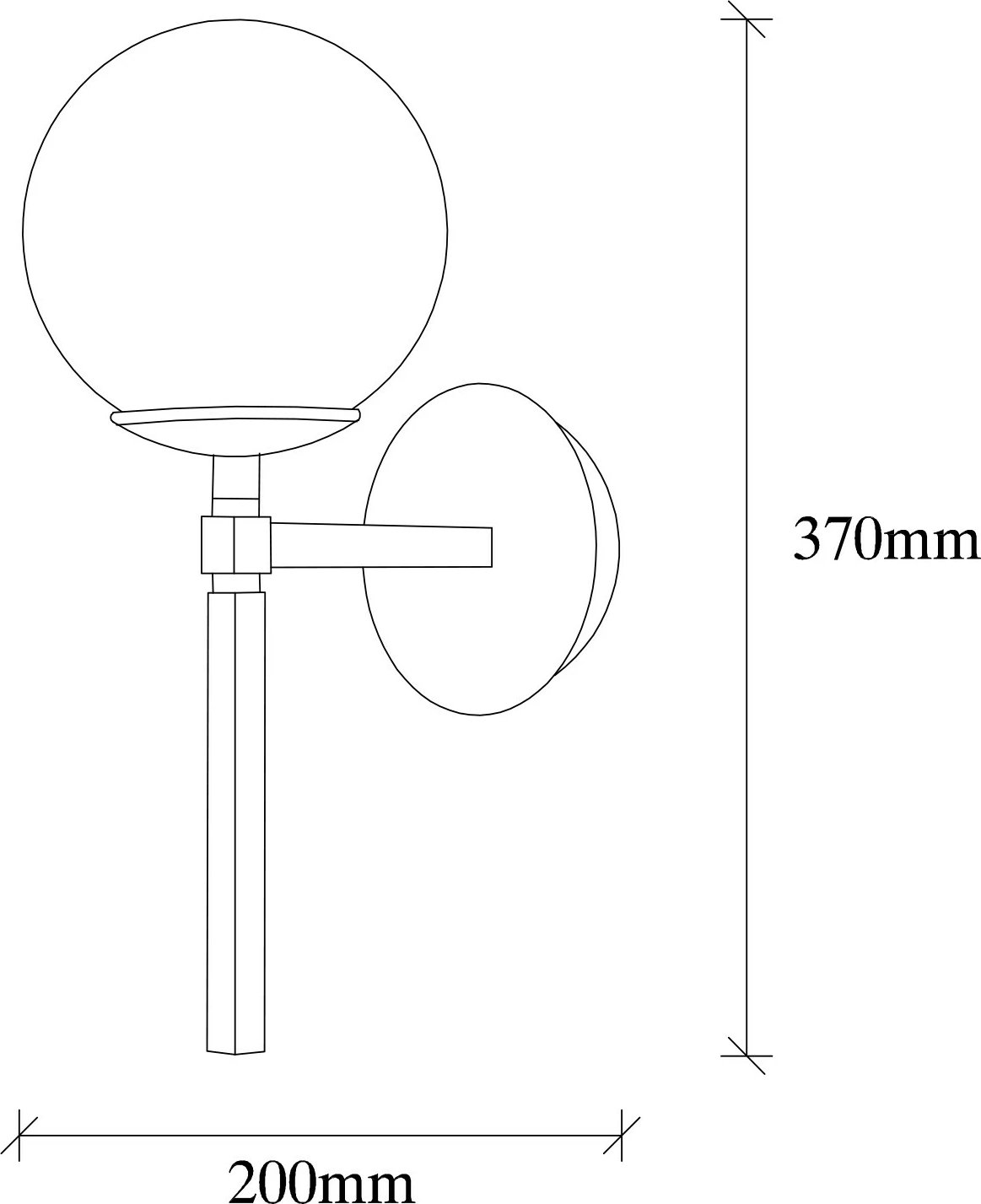 Llambë muri Opviq, Gondol - 3041, e zezë dhe e bardhë