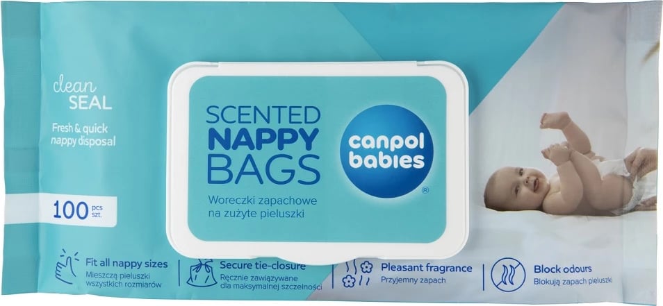 Qese të aromatizuara për pelena të përdorura Canpol Babies uniseks 100 copë