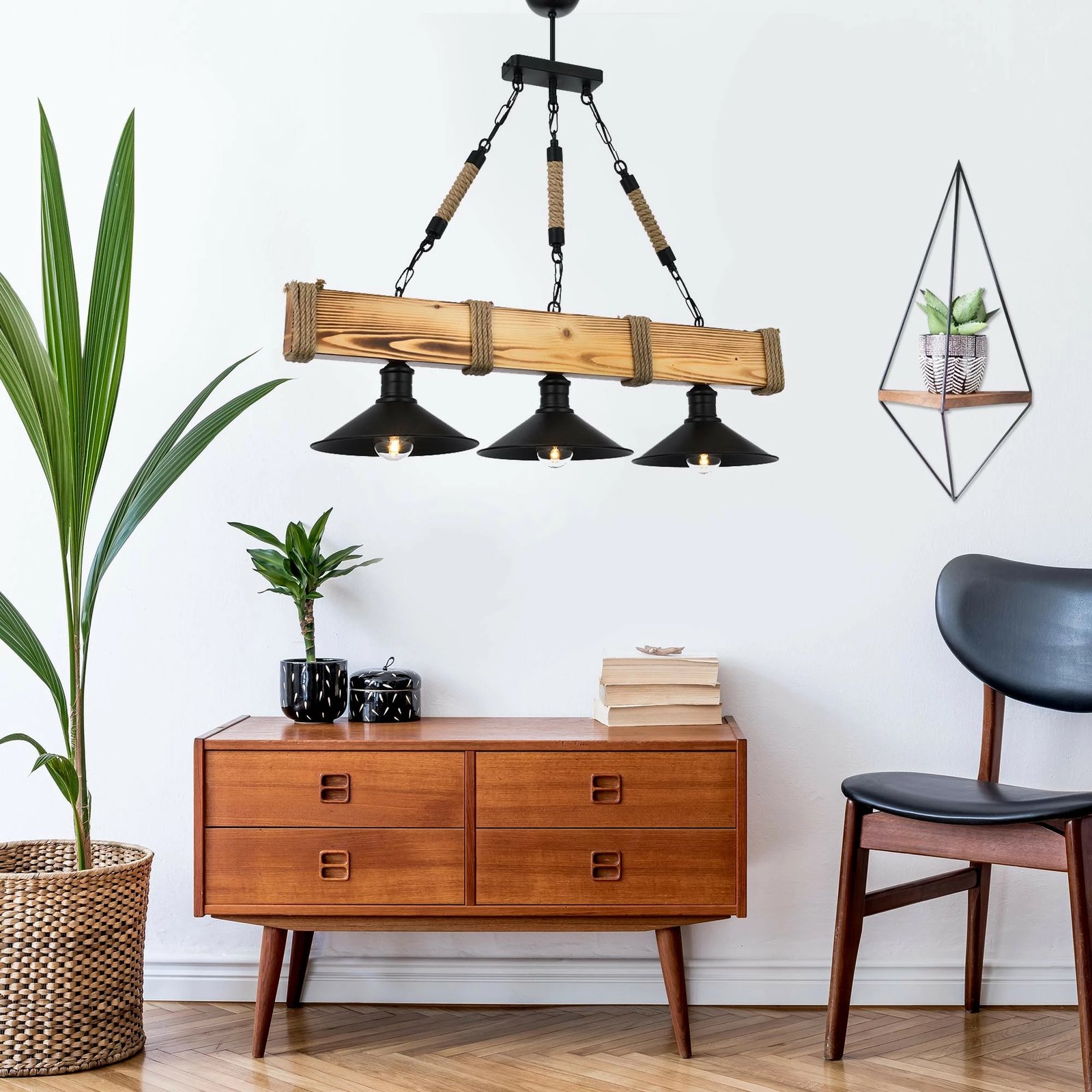 Llambë tavani Opviq, Kütük 3Lü, ngjyrë arre dhe e zezë