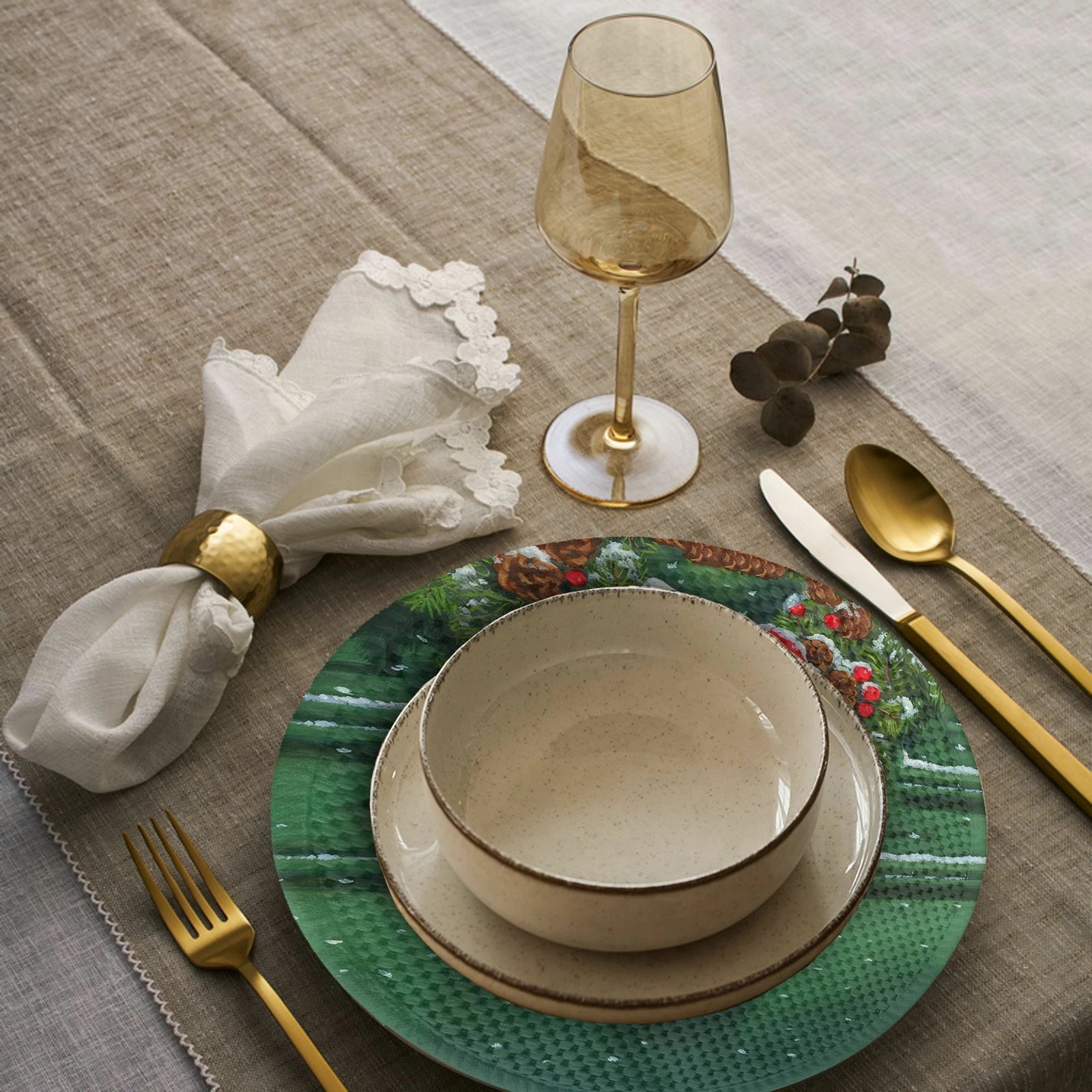 Nënshtrat tavoline, shumëngjyrësh, Hermia Concept, 37cm, set prej 4 copash