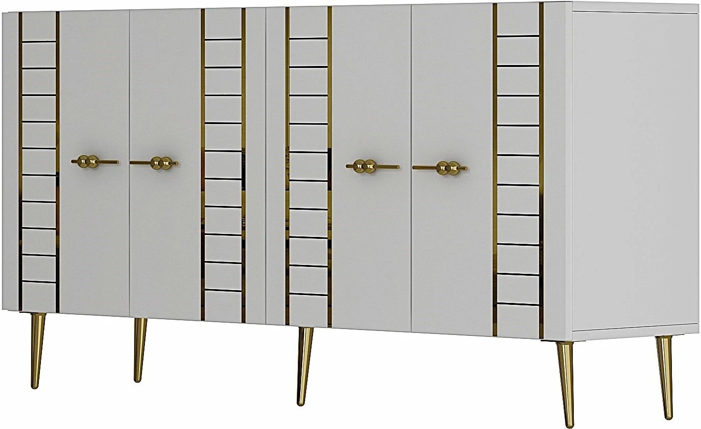 Konsol Skye Decor, e bardhë, e artë