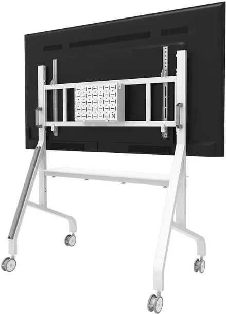 Stendë/karrocë mobile TV/monitor Neomounts MOVE Go XL FL50-575WH1, për 65-110", 125 kg, rregullim lartësie, rafte pajisjesh, e bardhë