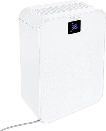 Largues lagështie termo-elektrik, Adler AD 7860, 500ml/24h, depozitë 1L, zonë deri 30 m3, ekran LED, i bardhë