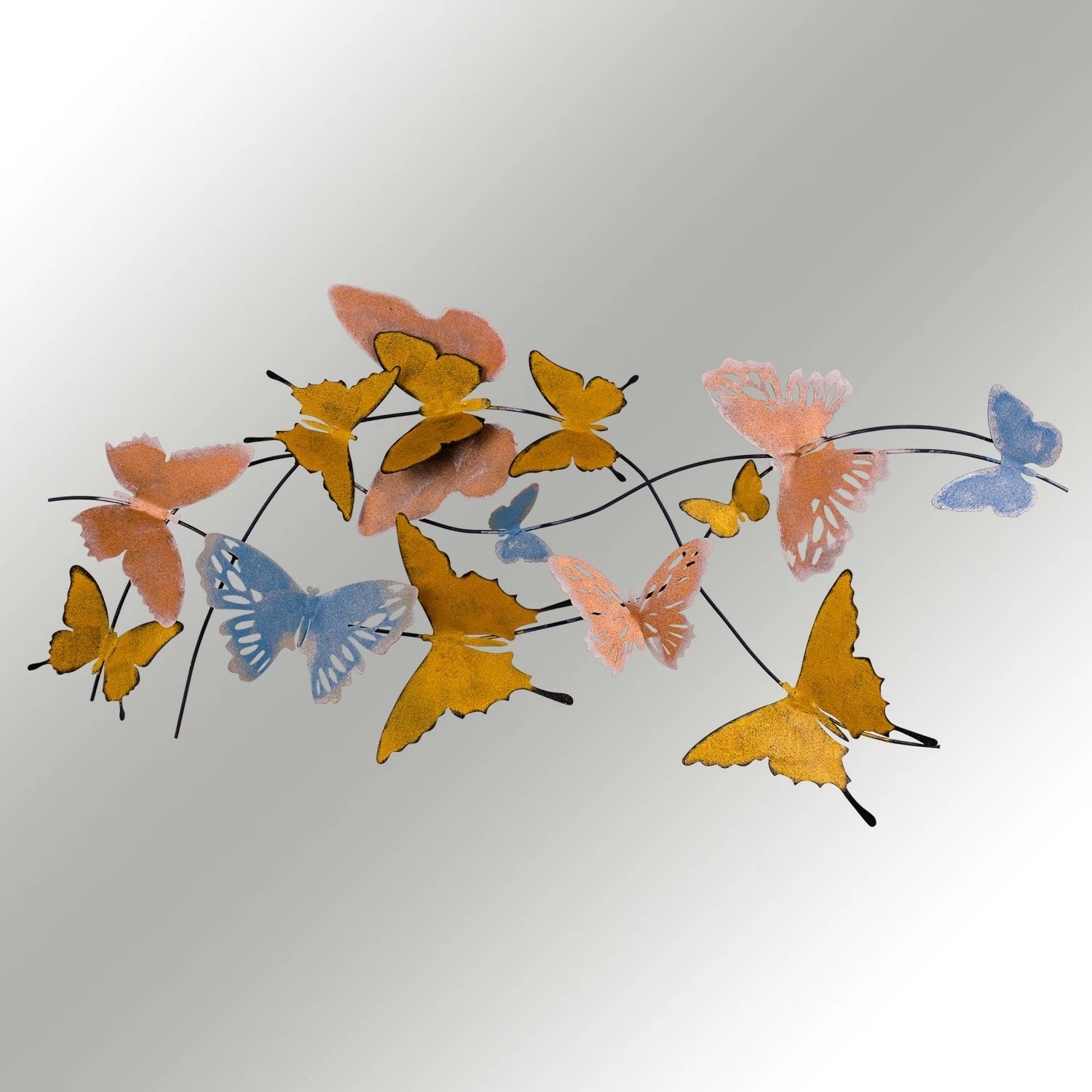 Aksesor dekorativ metalik për mur, flutura, Wallity