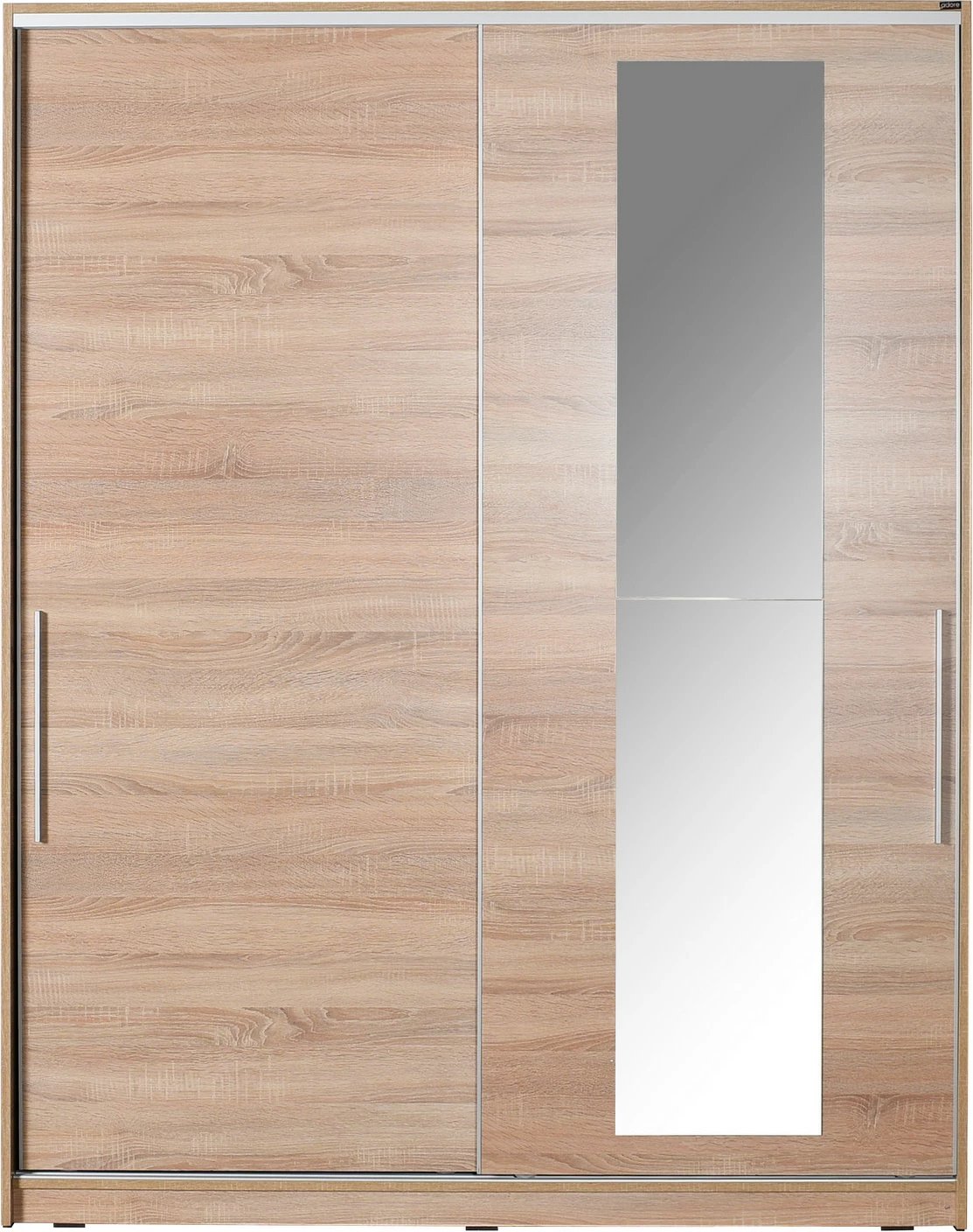 Dollap Hanah Home, SWD-716-SS-3, ngjyrë sonomo, me derë pasqyre, 160x207x60cm