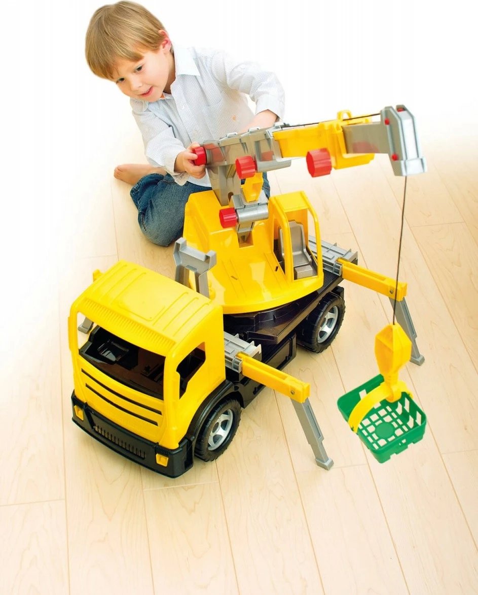 Kamion vinç lodër Lena 02176, plastikë, 70 cm, verdhë/zi