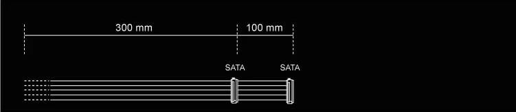 Kabllo energjie be quiet CS-3420, 2x S-ATA, 0.4m, e zezë