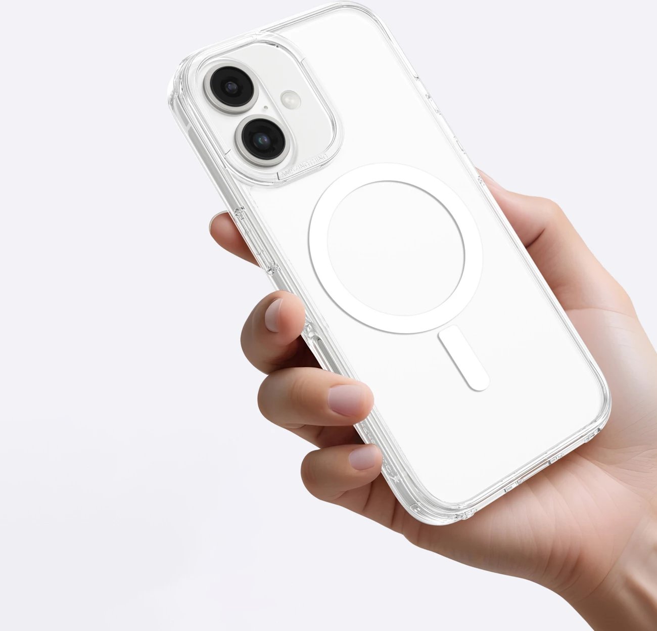 Mbështjellës AmazingThing Minimal Mag me unazë magnetike për iPhone 16 Plus, Transparent
