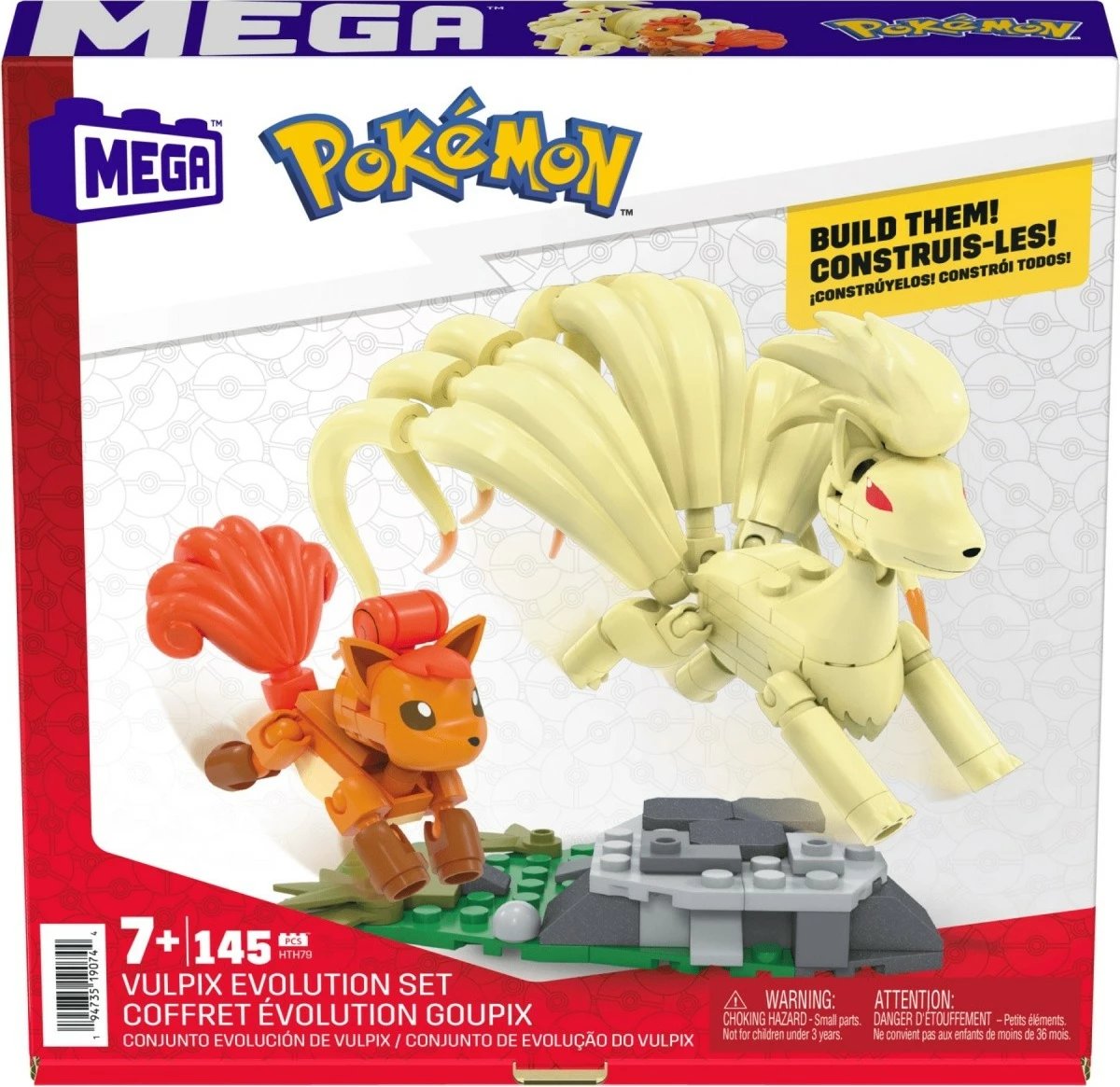 Set ndërtimi Mega Bloks Pokémon Evolution Vulpix HTH79, 145 pjesë, plastikë