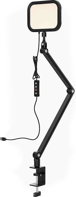 Llambë tavoline LED Apexel APL-FL25, 2800 lm, 3 mënyra ndriçimi, rregullim ndriçimi, USB, e zezë