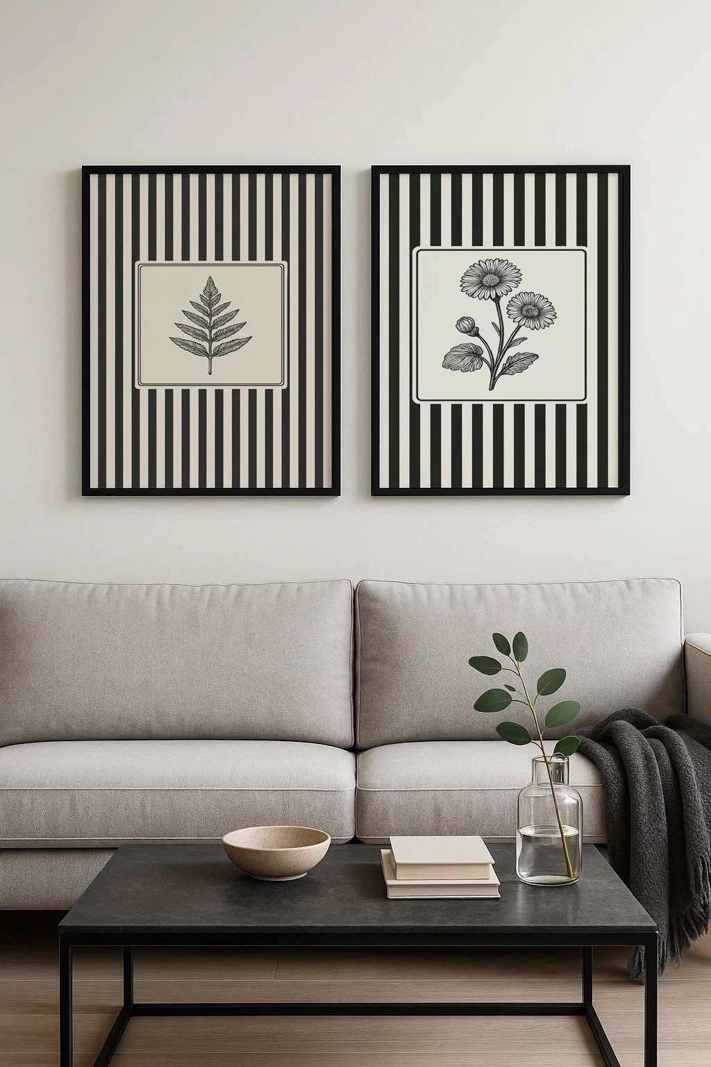 Pikturë dekorative me kornizë MDF (2 copë), Wallity, Czgl2-50 x 35