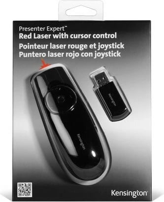 Telekomandë prezantimi Kensington Presenter Expert K72425EU me lazer të kuq, joystick, e zezë