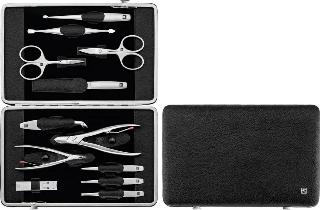 Set manikyrë Zwilling Twinox, 12 pjesë, Kasë lëkure, E zezë