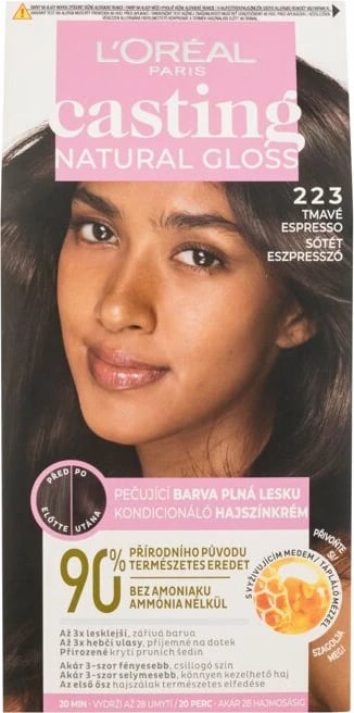 Ngjyrë për flokë L'Oréal Paris Casting Natural Gloss 223 për femra kafe 48ml