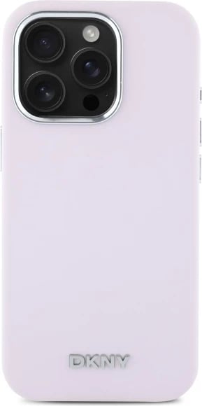 Mbështjellës DKNY Liquid Silicone Small Metal Logo MagSafe për iPhone 16 Pro Max, Rozë