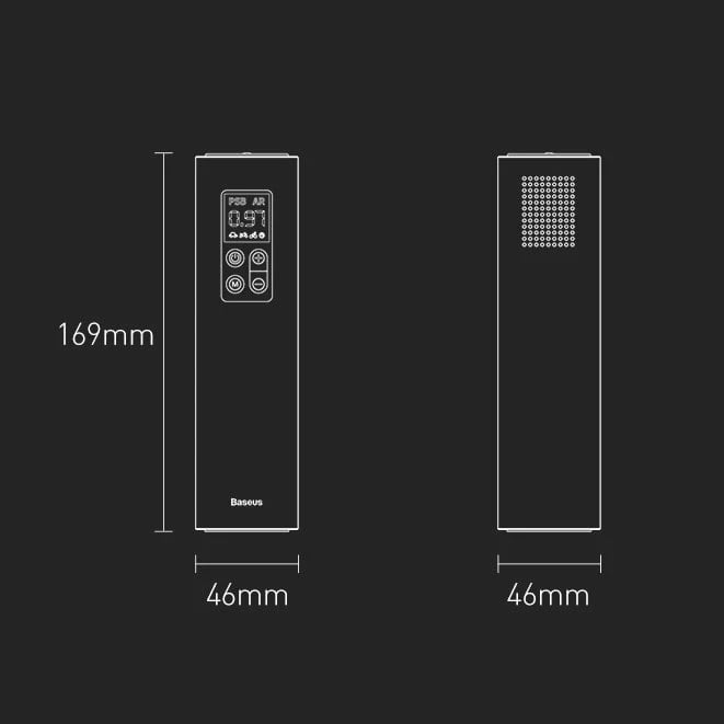 Kompresor mini për goma Baseus CRCQ000001, 12V, 120W, i zi Kompresor mini për goma Baseus CRCQ000001, 12V, 120W, i zi