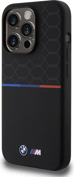 Mbështjellës BMW M Silicone Pattern MagSafe për iPhone 15 Pro, i zi
